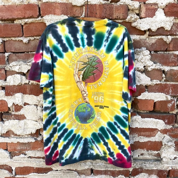 🥀🥀 Vintage 90s Grateful Dead Lithuania tee shirt band tour concert tue dye xl - Picture 2 of 8